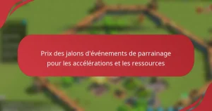 Prix des jalons d’événements de parrainage pour les accélérations et les ressources