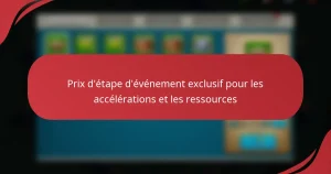 Prix d’étape d’événement exclusif pour les accélérations et les ressources